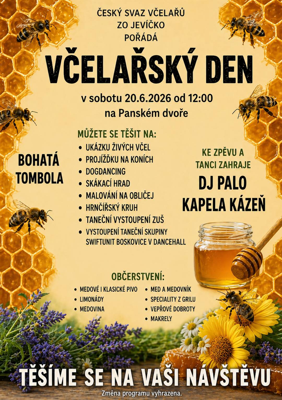 Včelařský den v Jevíčku 20.6.2026