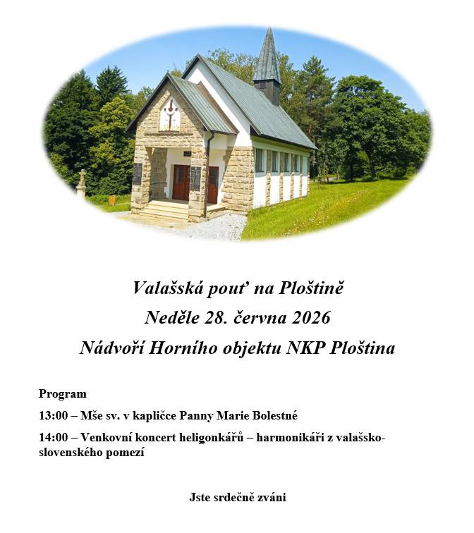 28.6.2026, 13:00, nádvoří horního objektu NKP Ploština