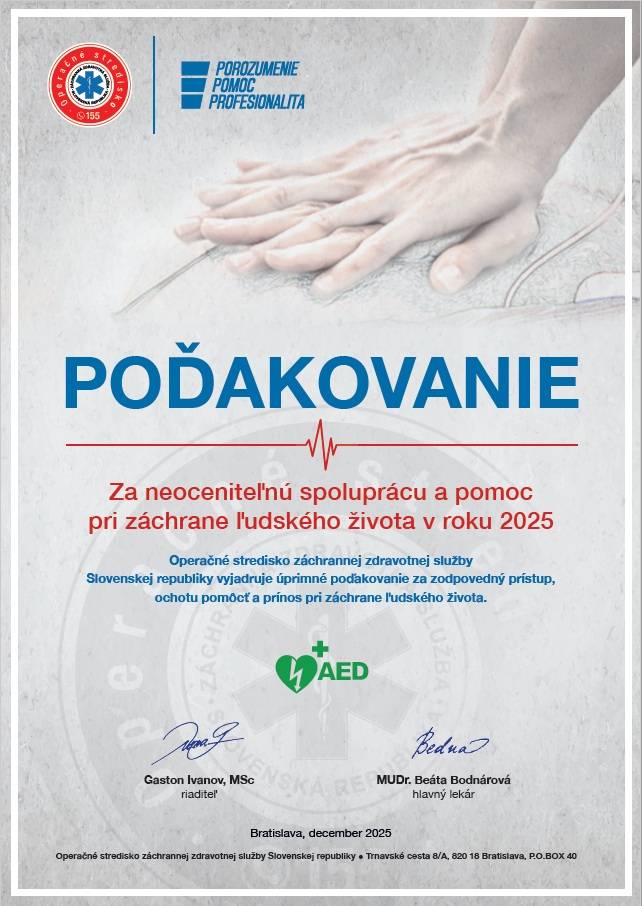 Poďakovanie za spoluprácu v roku 2025