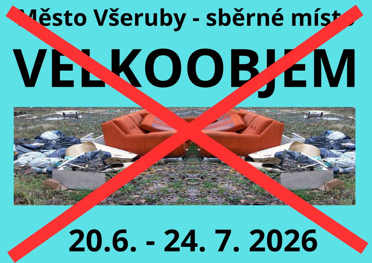 Upozorňujeme občany, že z důvodu odstávky spalovny bude od soboty 20. června do pátku 24. července 2026 zcela pozastaven odběr velkoobjemového odpadu. Žádáme občany, aby v tomto období odpad na sběrné místo nevozili. Děkujeme vám za pochopení a spolupráci při zvládnutí tohoto nezbytného omezení.