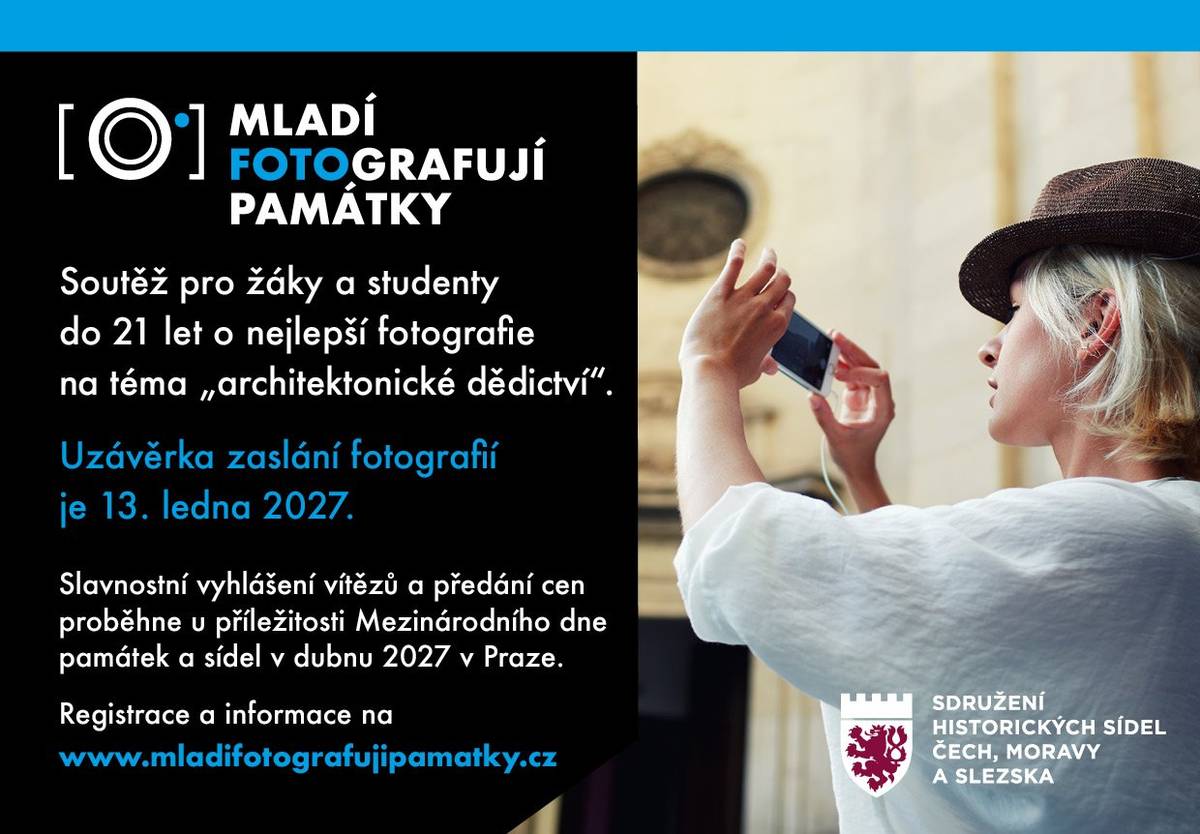 I letos se mohou mladí fotografové zapojit do oblíbené soutěže Mladí fotografují památky, která vede děti a mládež k objevování kulturního dědictví ve svém okolí.