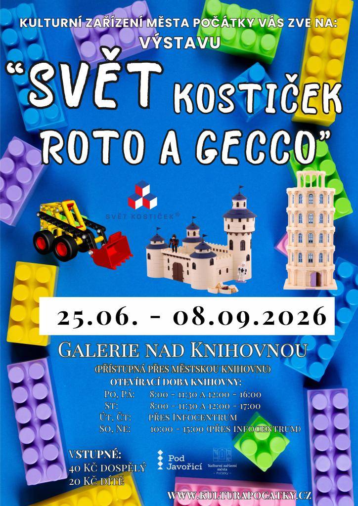 Výstava probíhá od 25.6. - 8.9.2026, Galerie nad knihovnou - přístupná přes městskou knihovnu.  Otevírací doba knihovny  PO, PÁ 8 - 11:30 a 12 - 16 h., ST 8 - 11:30 a 12 - 17 h., ÚT, ČT přes infocentrum  SO, NE 10 -15 přes infocentrum