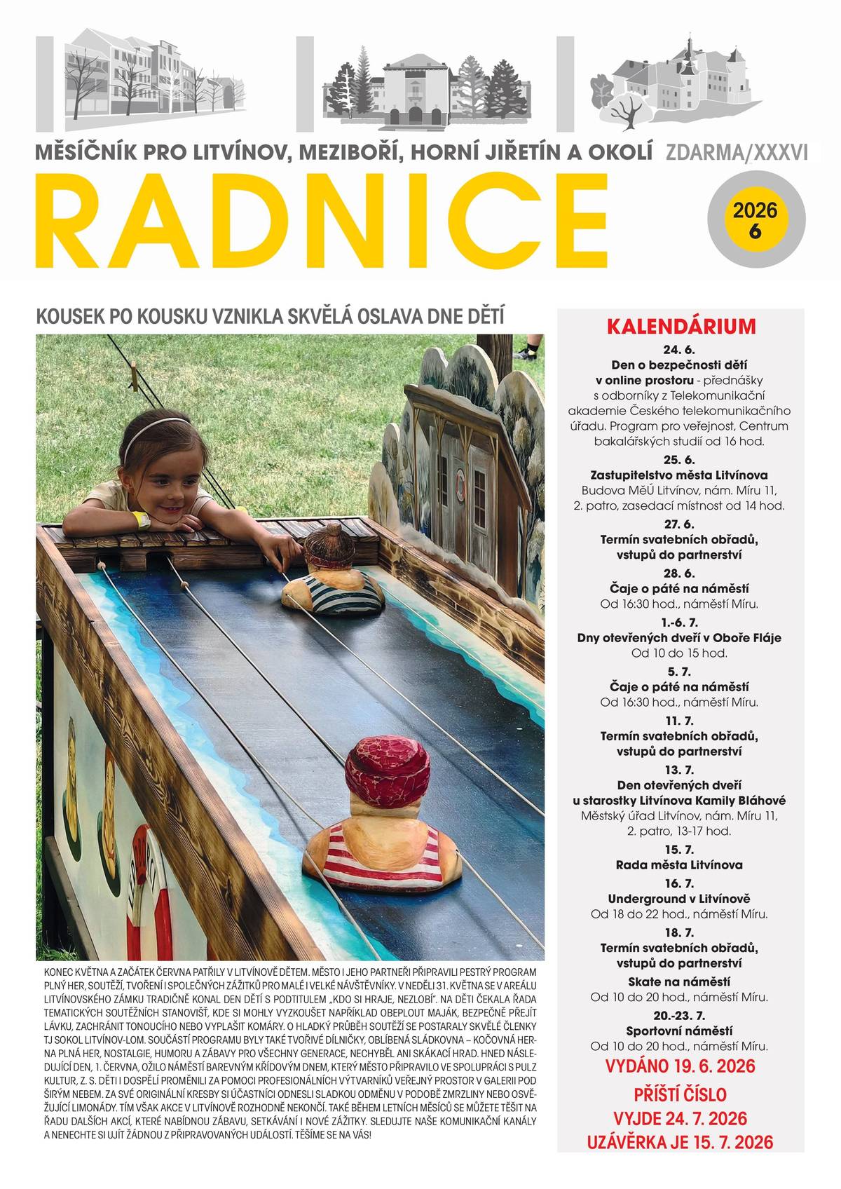 Vážení občané, přinášíme Vám aktuální vydání měsíčníku Radnice č. 6 ze dne 19. června 2026. Noviny si zobrazíte kliknutím na odkaz👇🏻 https://www.mulitvinov.cz/assets/File.ashx?id_org=8604&id_dokumenty=488754