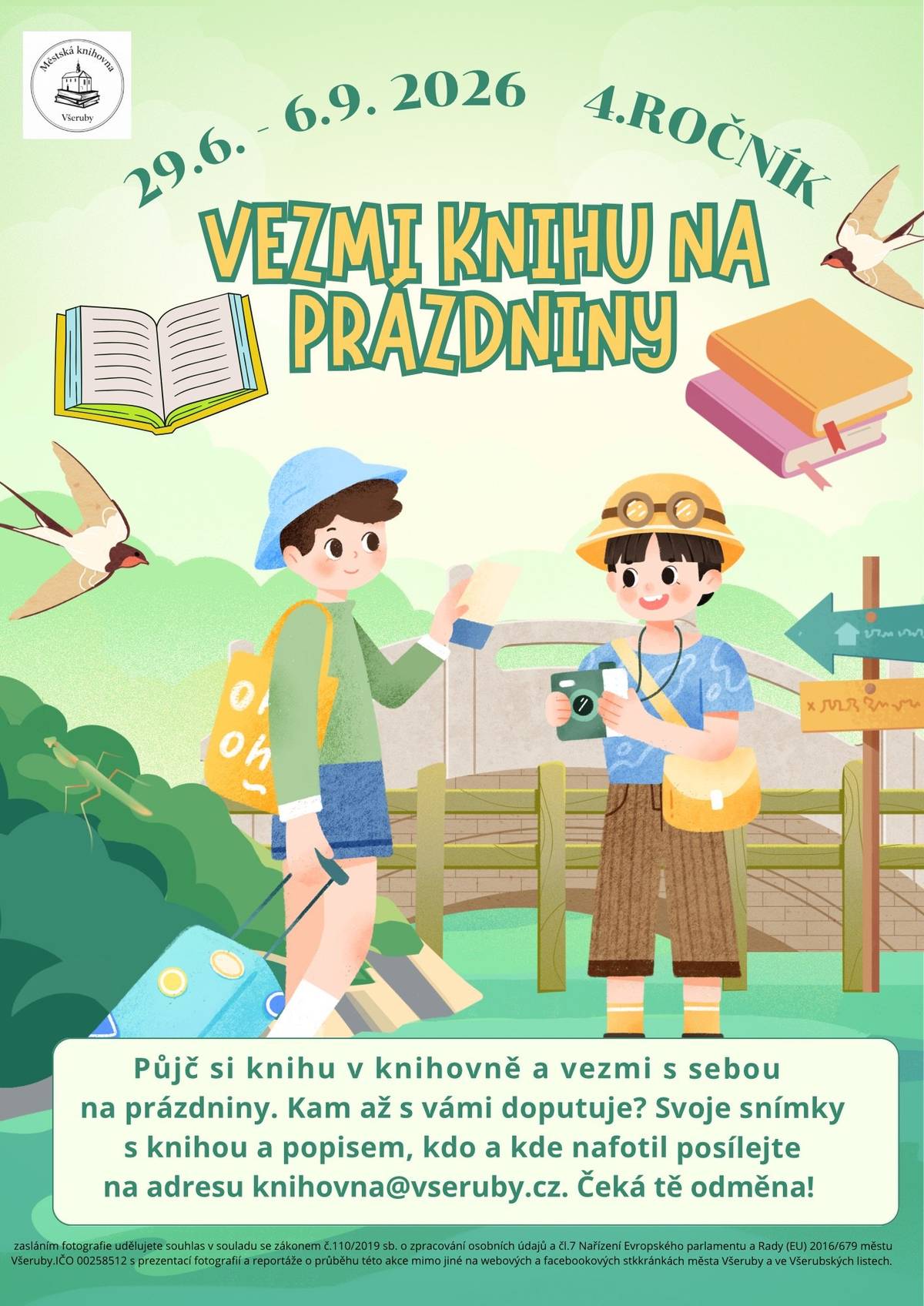 Půjč si knihu v naší knihovně, vyfoť se na cestách, zašli fotku a čekej odměnu.