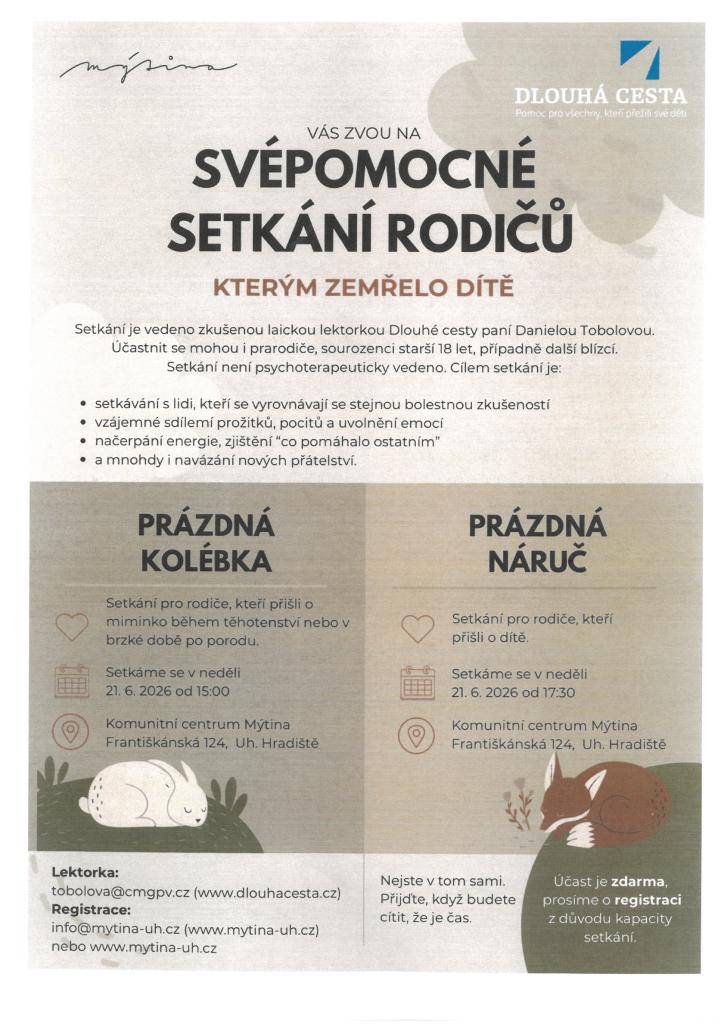 Vás zvou na svépomocné setkání rodičů, kterým zemřelo dítě