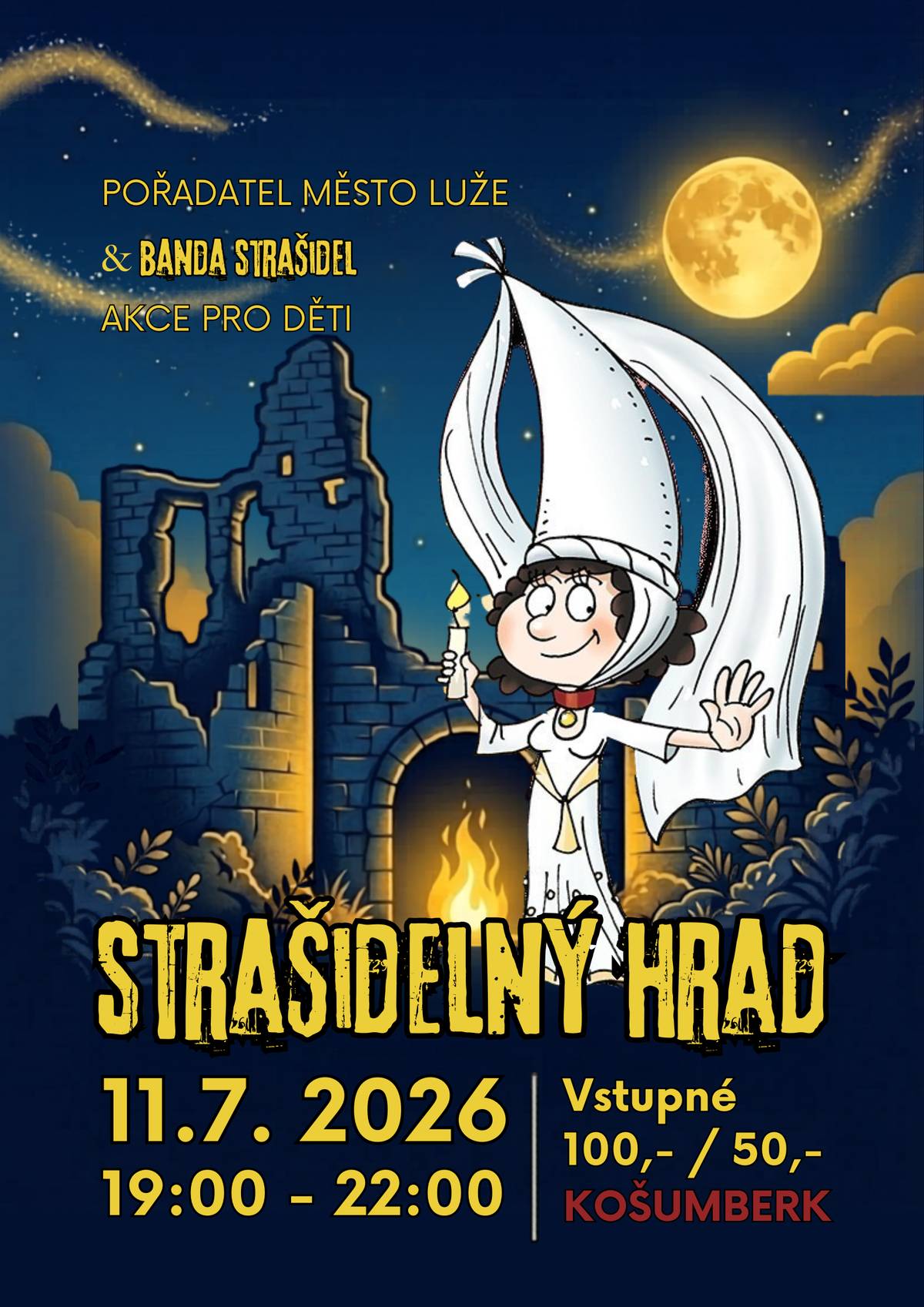 🏰👻 Strašidelný hrad Košumberk zve odvážné návštěvníky! 👻🏰 Přijďte zažít večer plný tajemství, strašidel, kouzelných bytostí a nečekaných překvapení v kulisách hradu
