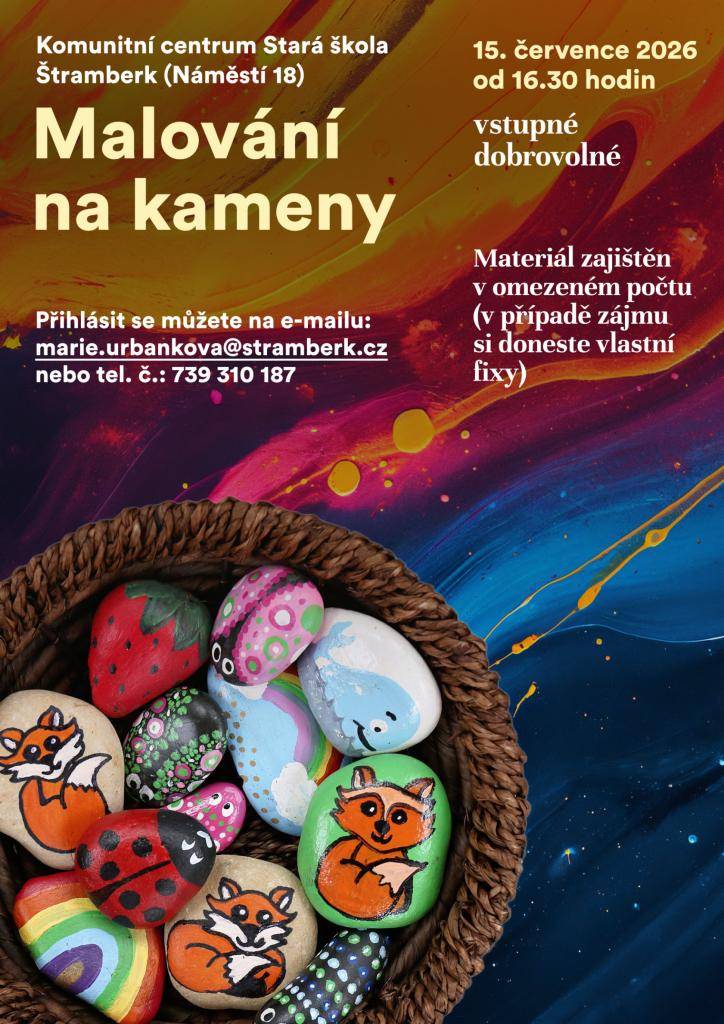 Vstupné dobrovolné.    Materiál zajištěn v omezeném počtu (v případě zájmu si doneste vlastní fixy).     Přihlásit se můžete na e-mailu: marie.urbankova@stramberk.cz, nebo tel. č.: 739 310 187