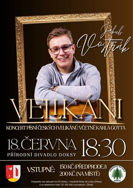 Dnes od 18:30 hodin jste srdečně zváni na koncert Jakuba Vostřáka v krásném areálu přírodního divadla Doksy.
