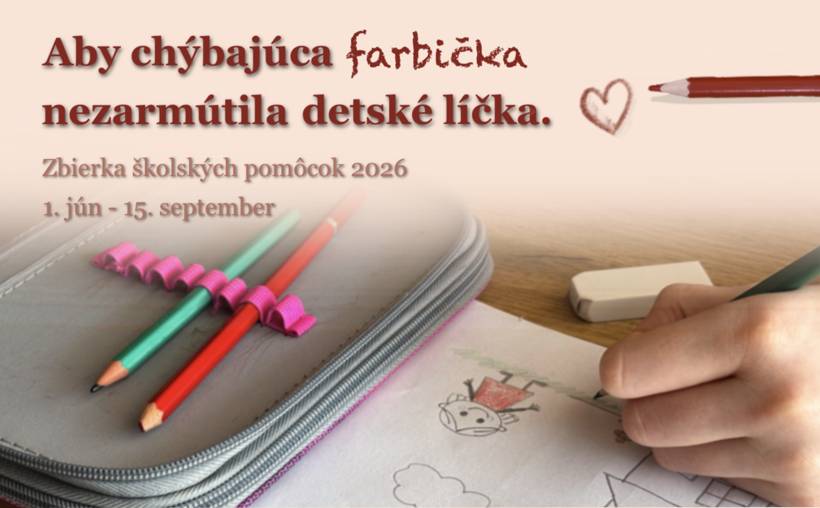 Hnúšťa, 18.6.2026 - Mestský úrad v Hnúšti sa tento rok zapája do Zbierky školských pomôcok, ktorú organizuje Diecézna charita Rožňava. Cieľom je pomôcť deťom zo sociálne slabších rodín, aby mohli nový školský rok začať s potrebnými pomôckami.