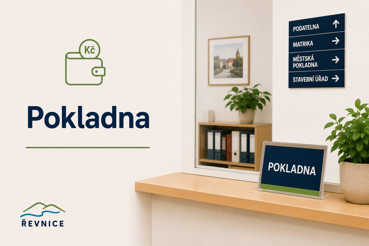 V pondělí 22.6.2026 bude od 16.00 hod. zástup pokladny v 1. patře Městského úřadu, číslo dveří 3, platby pouze v hotovosti.  V úterý 23.6.2026 bude pokladna z důvodu dovolené uzavřena.  Děkujeme za pochopení.
