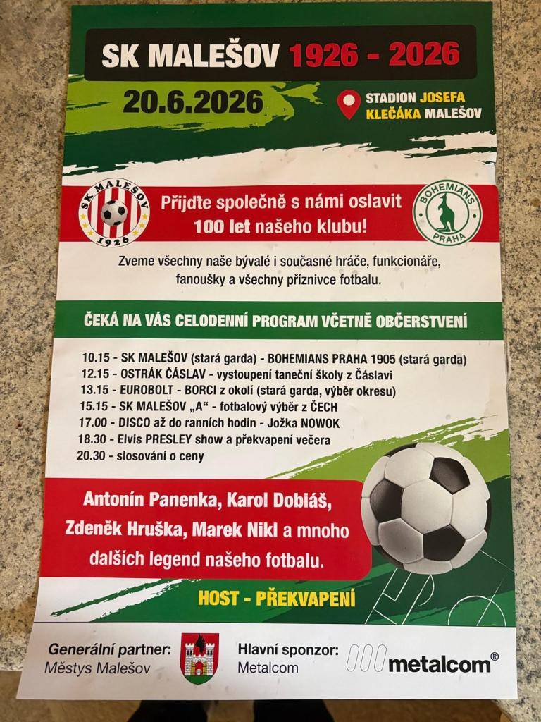 100 let SK Malešov