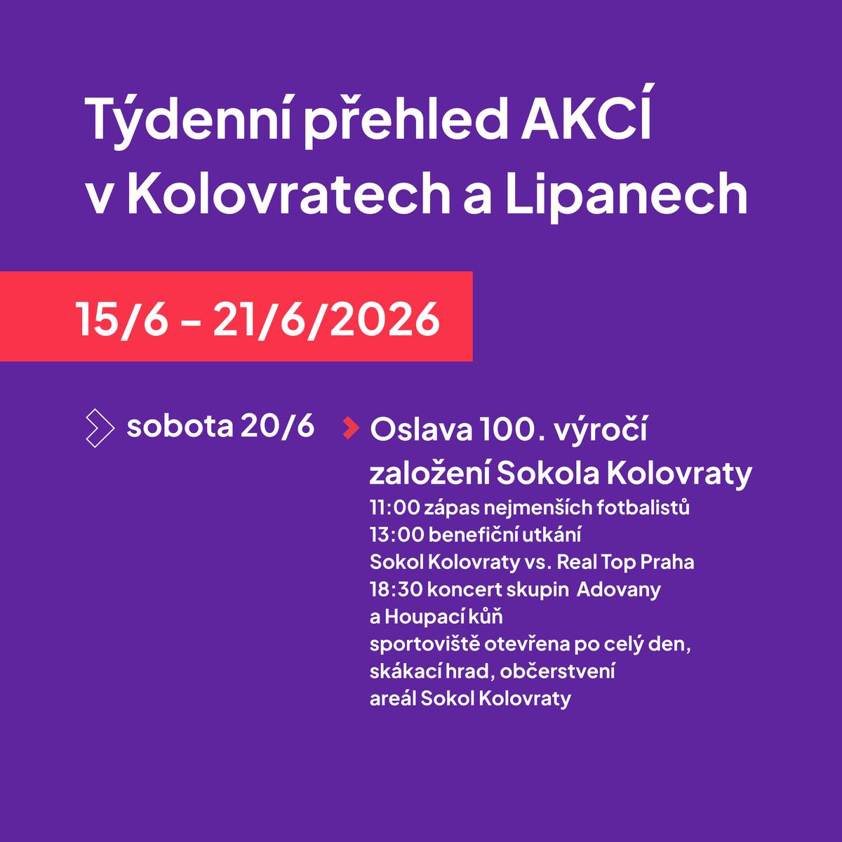 Stoleté výročí Sokol Kolovraty již tuto sobotu.