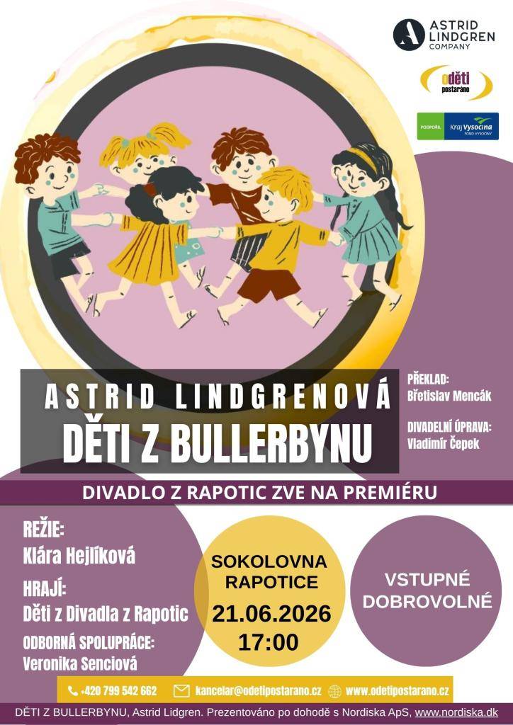V neděli 21. června od 17 hodin v Sokolovně v Rapoticích.