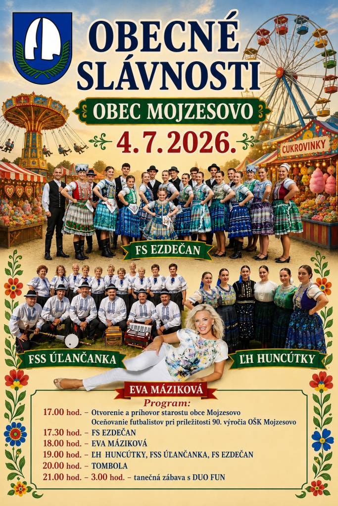 Obecné slávnosti Mojzesovo 2026