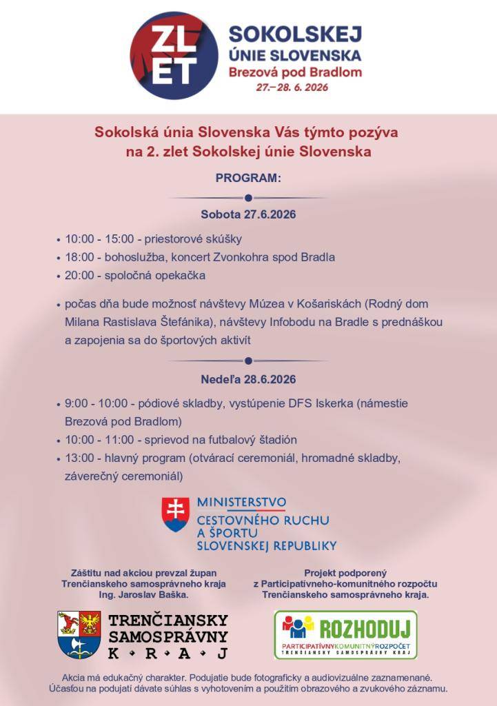 Brezová pod Bradlom 27. - 28. 6. 2026.