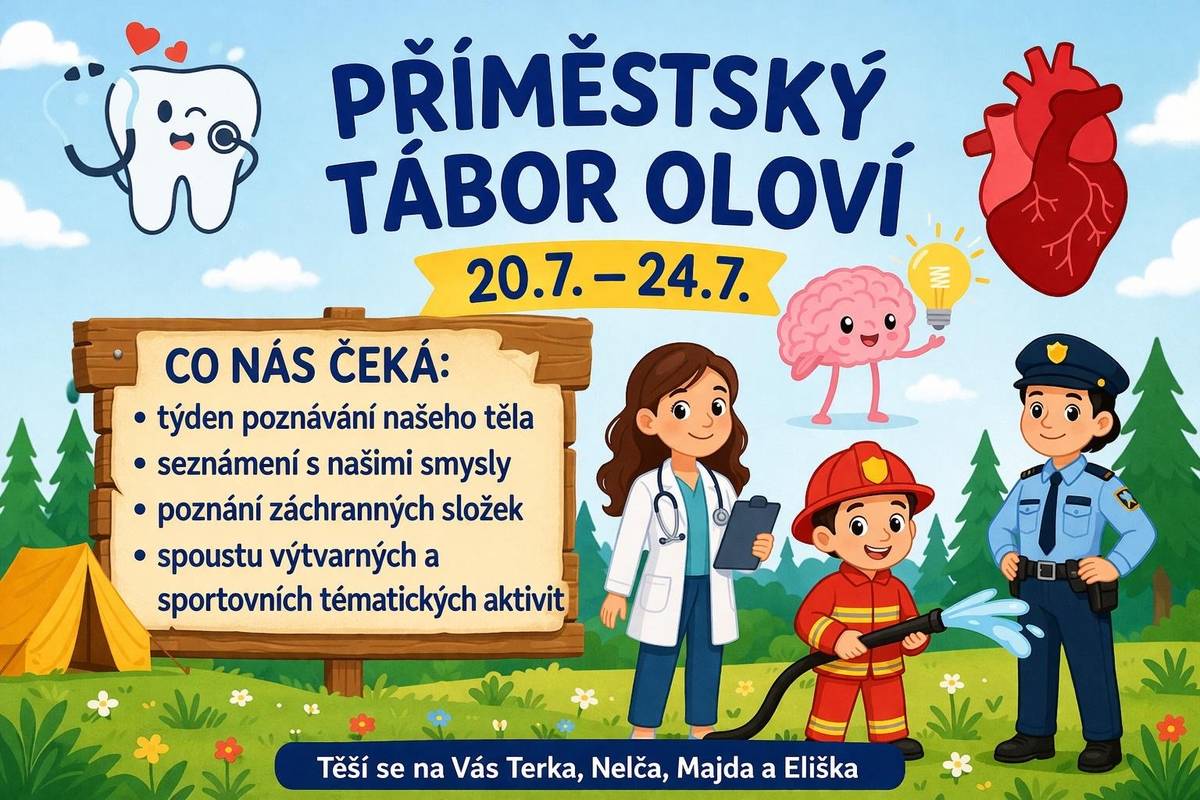 Letošní příměstský tábor se nám pomalu, ale jistě blíží :-) proto neváhejte s přihlášením svého dítěte.  V příloze naleznete tématické rozdělení táborů a přihlášku. Nově také vyžadujeme potvrzení od dětského lékaře.