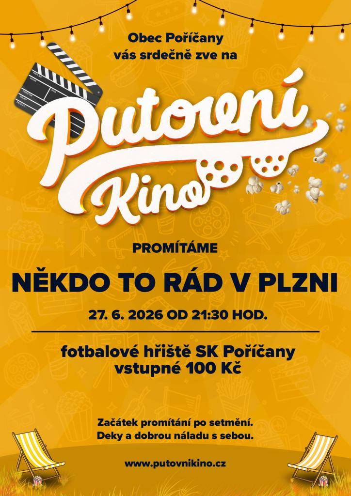 Zveme Vás na první letošní promítání - pozor změna termínu, promítat se bude v SOBOTU 27. 6.   Přijďte se pobavit a užít si pohodový letní večer s rodinou či přáteli.