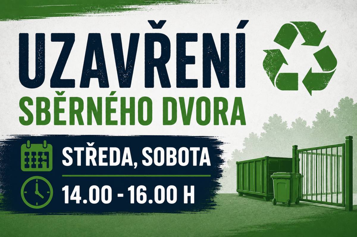 Z důvodu probíhajících stavebních prací na akci Letkov - průtah nebude po dobu zhruba 1 měsíce přístupný sběrný dvůr s velkoobjemovým odpadem v Akátové ulici. O jeho opětovném otevření vás budeme informovat. Děkujeme za pochopení.