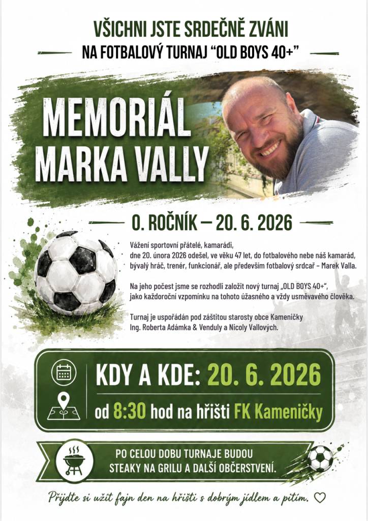 Memoriál Marka Vally, pro kategorii "Old boys 40+