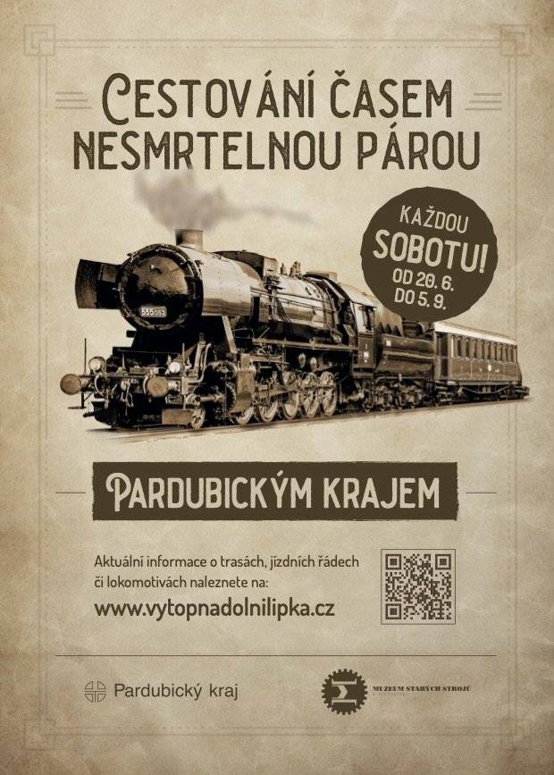 Hledáte tip na letní výlet? Pardubický kraj opět připravil oblíbené jízdy parních vlaků, které každoročně lákají milovníky železnice, rodiny s dětmi i výletníky. První vlak vyjede 20. června, poslední pak 5. září. Na cestující čekají historické soupravy, zajímavé trasy a atmosféra, kterou běžné cestování vlakem nenabídne. Přehled jízd, rezervace i další informace naleznete v přiložených odkazech. Jízdní řády a rezervace ZDE. Informace o projektu ZDE.