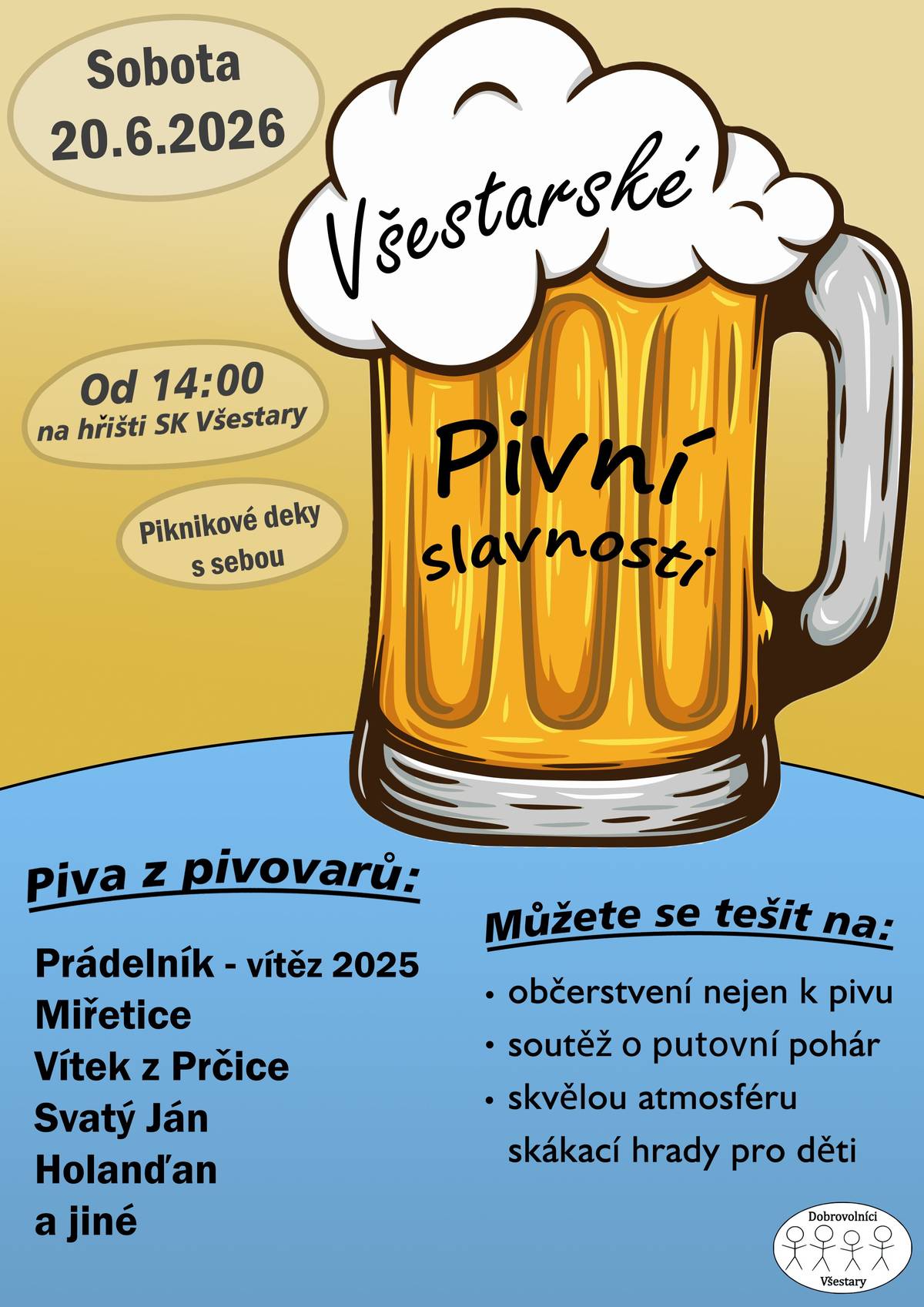 Již tuto sobotu se na vás těšíme na hřišti. Vzhledem k teplému počasí budou pro děti připraveny i bazénky s vodou a osvežující fontány. Tak přijďte😉 Jarka a Martin Vycpálkovi