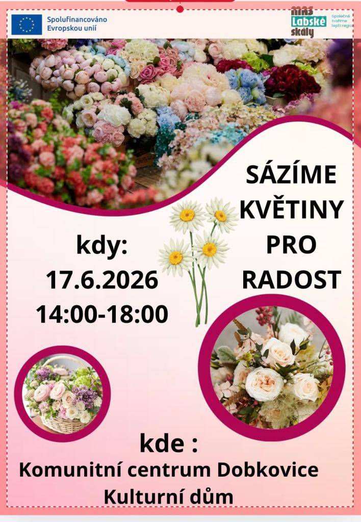 Srdečně vás zveme  17. června 2026 od 14:00 do 18:00 na akci komunitního centra, která se koná v prostorách KD.