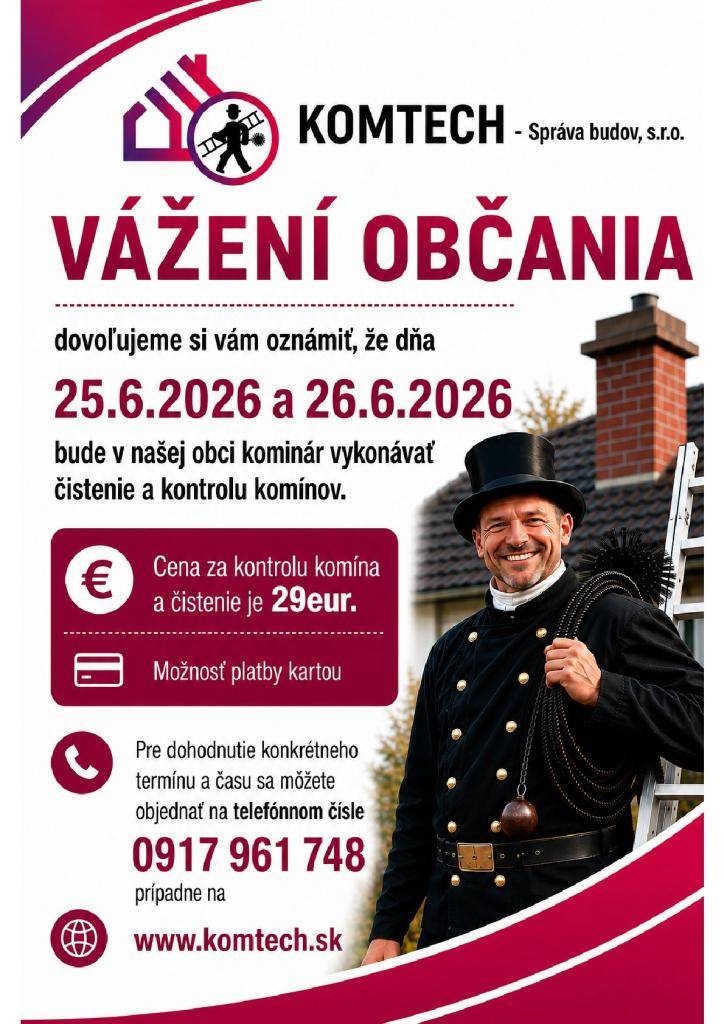 Čistenie a kontrola komínov