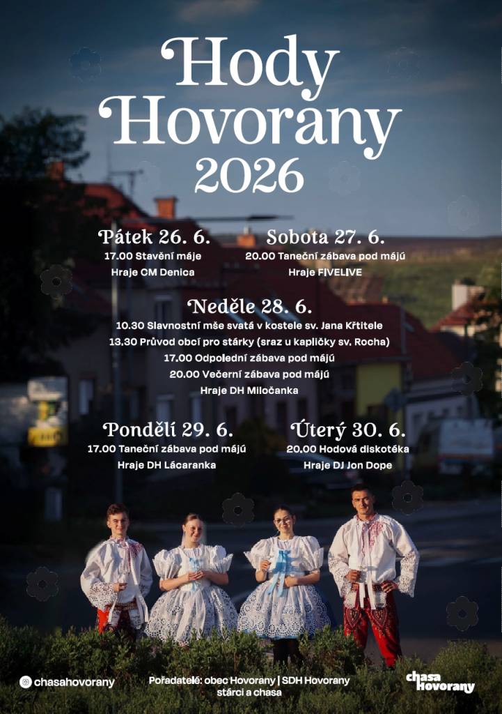 Kdy: od pátku 26. do úterý 30. června  Kde: letní areál v Hovoranech