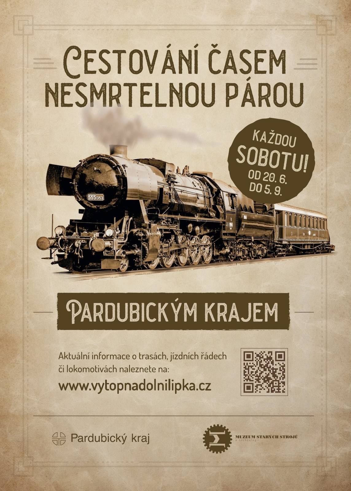 https://www.pardubickykraj.cz/aktuality/132427/letni-jizdy-parnich-vlaku-se-vraci-s-radou-novinek?pg=4 Odkaz na informace o jízdách: https://www.vytopnadolnilipka.cz/kralicky-expres