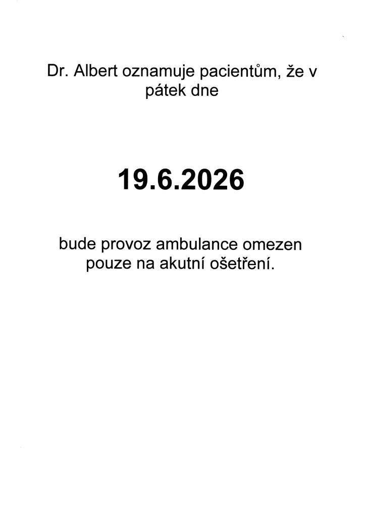 Omezení provozu ambulance Benešov