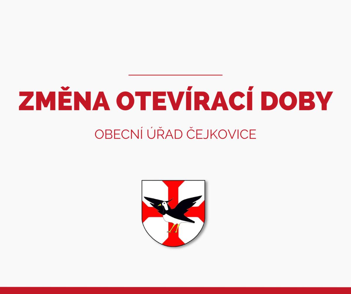 Kdy: PÁTEK 19.6.2026 od 7:00 - 11:00  Kde: Obecní úřad Čejkovice