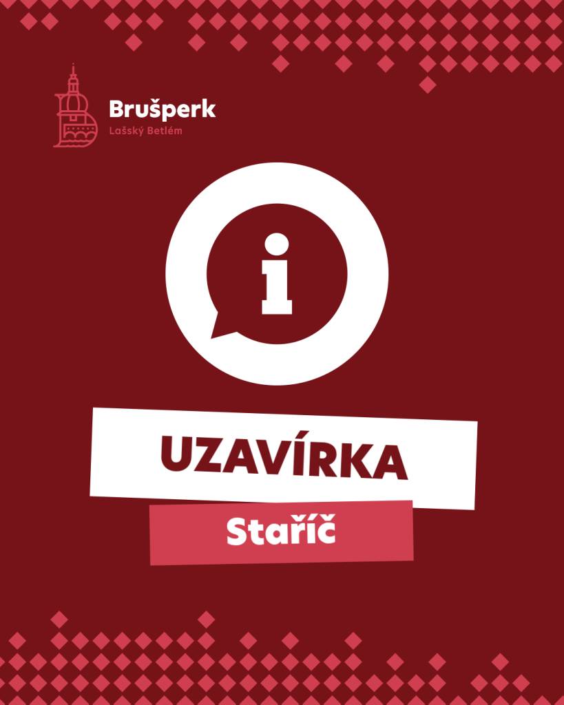Obec Staříč informuje‼  24. 6. 2026 - 21. 8. 2026 bude probíhat úplná a částečná uzavírka Silnice III/4845.  Při částečné uzavírce bude doprava vedena po volné části komunikace, při úplné uzavírce povede objízdná trasa přes Chlebovice.