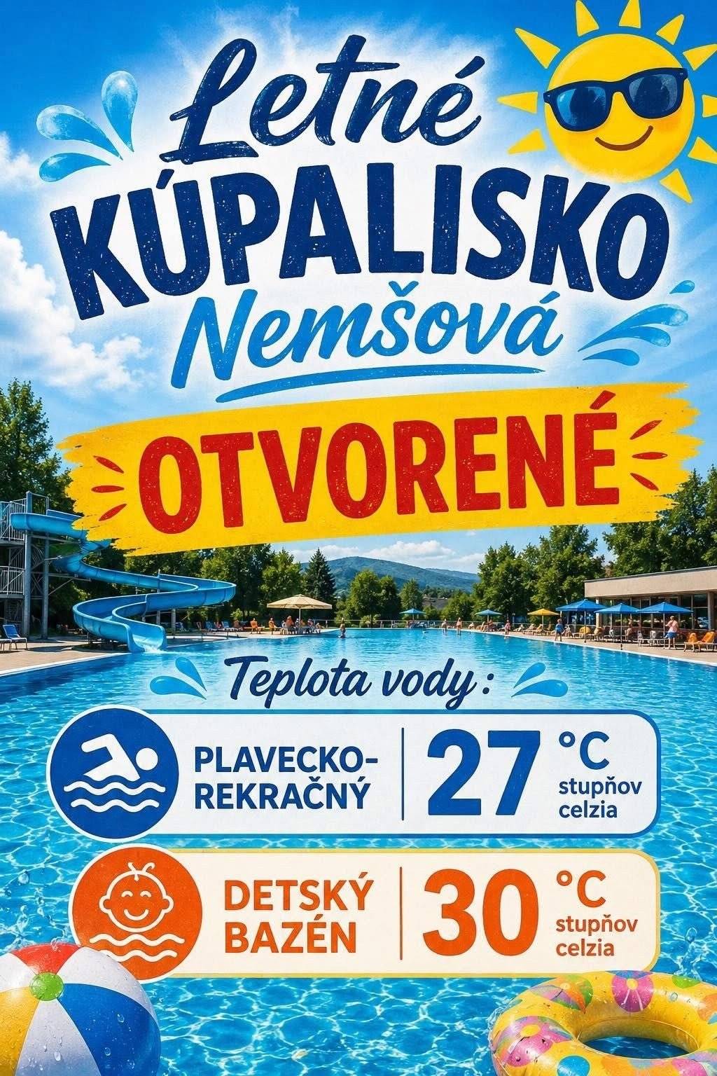 🙌Otváracie hodiny a vstupné na letné kúpalisko...
