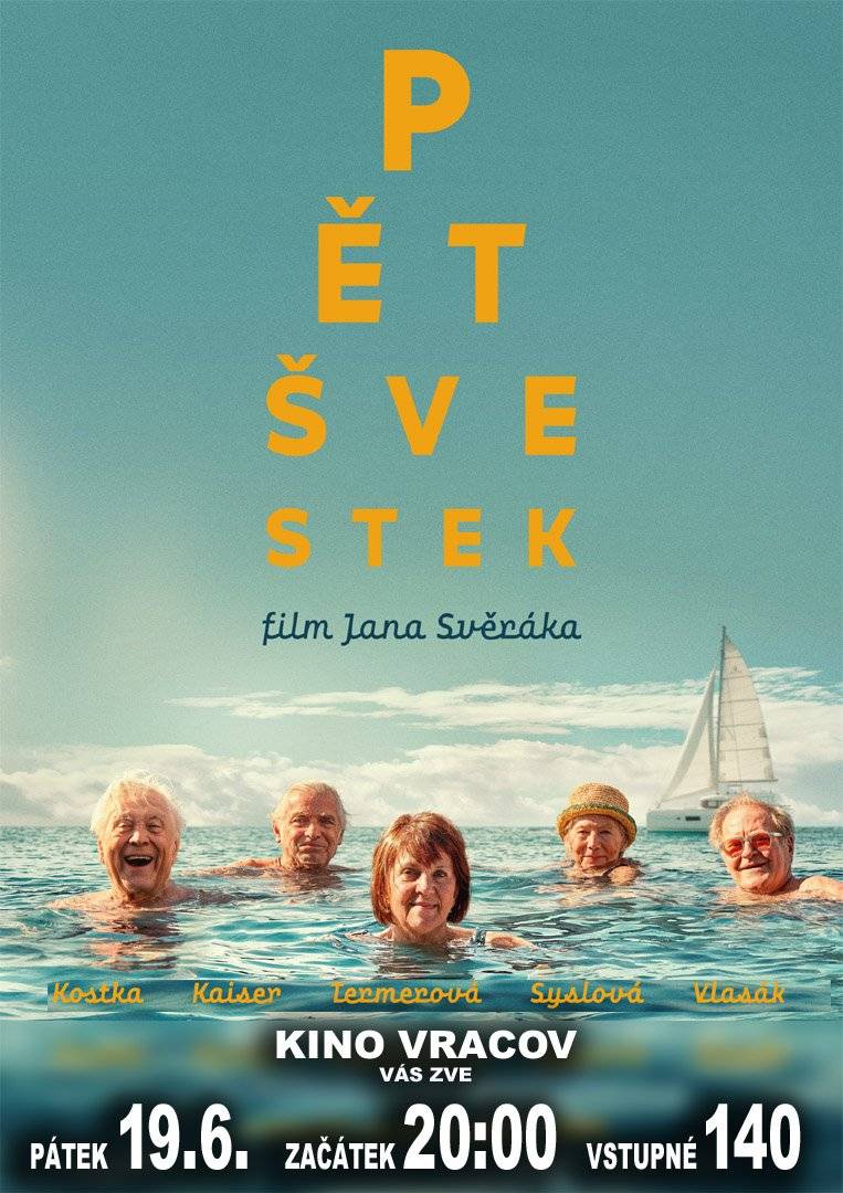 🍿Kino Vracov - Pět švestek - 19. 6. 2026 🎥🏛️ MKK Vracov zve všechny příznivce českého filmu do kina, a to v pátek 19. 6. 2026 od 20.00 na novou českou komedii režiséra Jana Svěráka Pět švestek. Vstupné je 140 Kč. Občerstvení je zajištěno.  🏆⚽Pouliční turnaj v kopané - 20. 6. 2026 🏃♂️👟 Fotbalový klub FC Vracov pořádá v sobotu 20. 6. 2026 od 12.30 na městském stadionu ve Vracově Pouliční turnaj mužů v kopané.  🚂🏰Provozní den Železnice 600 - 21. 6. 2026 Kolektiv Železnice 600 Vás srdečně zve na svůj provozní den v neděli 21. 6. 2026 od 14.00 do 18.00 v areálu ulice Dubová. Děti se mohou těšit na svezení vláčkem, skákací hrad, houpačky a mnoho dalšího. Občerstvení je zajištěno. Ověření konání akce a více info na www.zeleznice600.cz   🎉☀️Zahájení prázdnin - 26. 6. 2026 🤠🫧🕺 MKK Vracov pořádá pro všechny děti Zahájení prázdnin, a to v pátek 26. 6. 2026 od 17.00 na náměstí Míru. Připraven bude animační program s velkou pěnovou párty. Občerstvení je zajištěno.  🎥Letní kino Vracov - Mrzutá rybka - 26. 6. 2026🐟 🍿 MKK Vracov zve všechny děti a jejich rodiče na první letošní letní kino na náměstí Míru. Těšit se můžete na nový animovaný film Mrzutá rybka. Začátek promítání je v 21.30. Občerstvení zajištěno. Vstupné je dobrovolné. Campingové židličky s sebou.