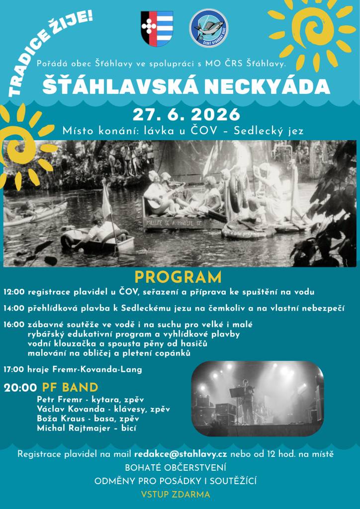 Připravte svá plavidla a hurá na Neckyádu ve Šťáhlavech...