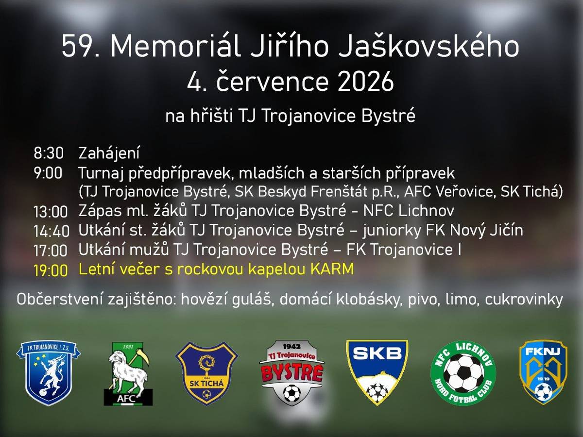 4. července 2026 na hřišti TJ Trojanovice Bystré