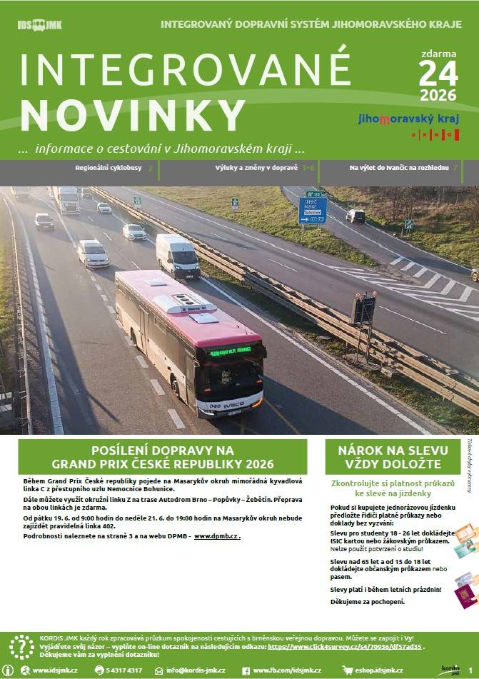 Informace o cestování v Jihomoravském kraji...