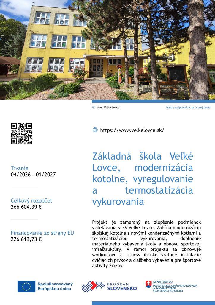 Obec Veľké Lovce začala s realizáciou projektu modernizácie kotolne a výstavby školskej športovej infraštruktúry
