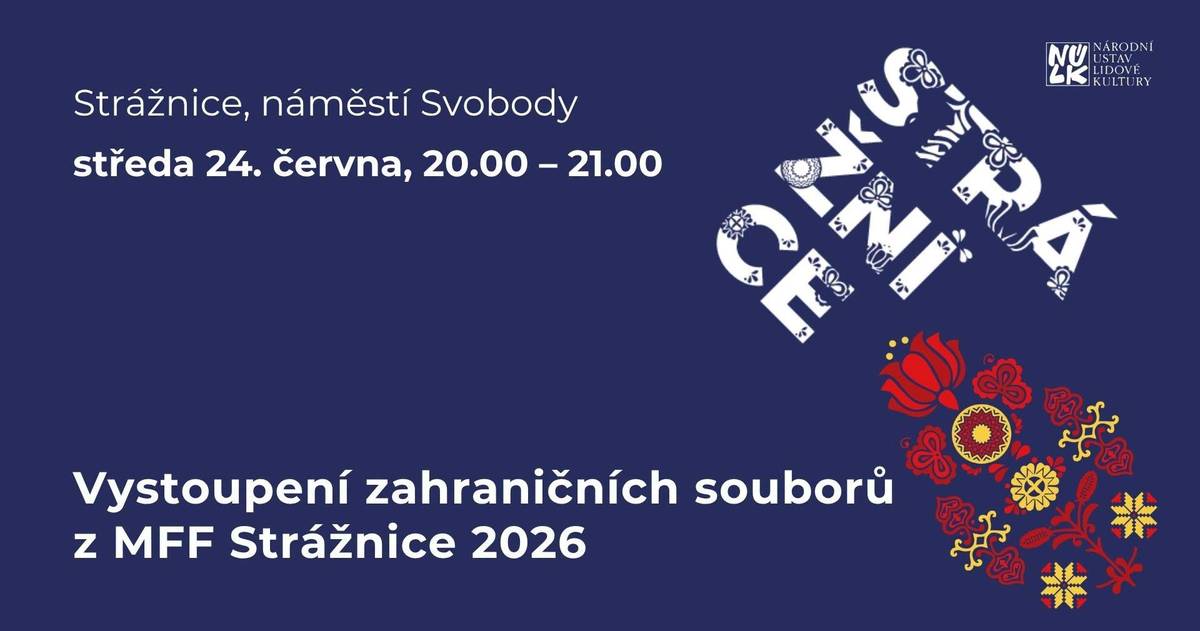 Po loňské úspěšné premiéře se i letos můžete těšit na oblíbenou „ochutnávku“ festivalu! V týdnu před MFF 2026 roztančí náměstí zahraniční folklorní soubory z celého světa 💃🕺 Na Strážnici opět dorazí pestrá směs tradic z Mexika 🇲🇽, USA 🇺🇸, Kazachstánu 🇰🇿, Peru 🇵🇪, Severního Kypru 🇨🇾 a Slovenska 🇸🇰. Přijďte nasát atmosféru festivalu ještě před jeho začátkem a užít si jedinečná vystoupení pod širým nebem ✨  https://fb.me/e/7ZQqe4rJ