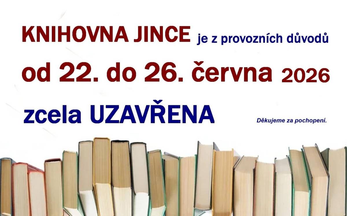 Z provozních důvodů bude knihovna po celý týden uzavřena.