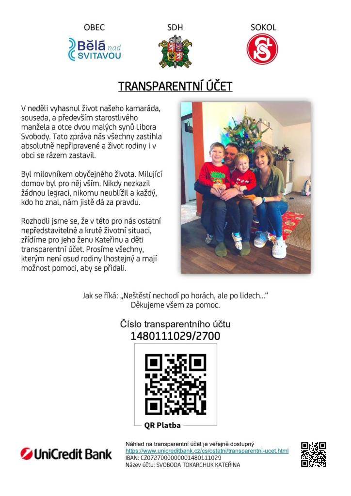 Podpořme společně rodinu v nejtěžších životních okamžicích