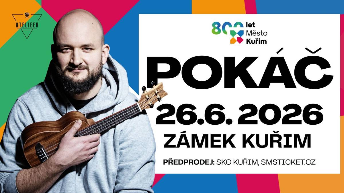 Oblíbený písničkář Pokáč zavítá do Kuřimi a přiveze své největší hity, vtipné texty i skvělou atmosféru. 📆 V pátek 26. 6. 2026 📌 Zámek Kuřim Počet vstupenek je omezený, proto doporučujeme zajistit si je včas. 🔗 Více na www.kulturakurim.cz