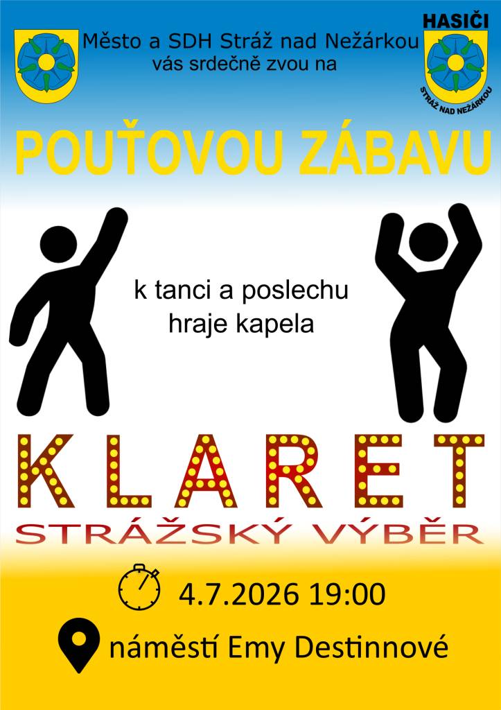V sobotu 4. července 2026 se bude konat tradiční pouťová zábava. Přijďte si zatančit a pobavit se!