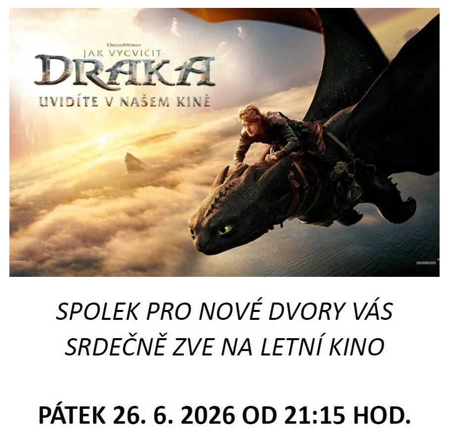 Spolek pro Nové Dvory vás zve k promítání filmu Jak vycvičit draka