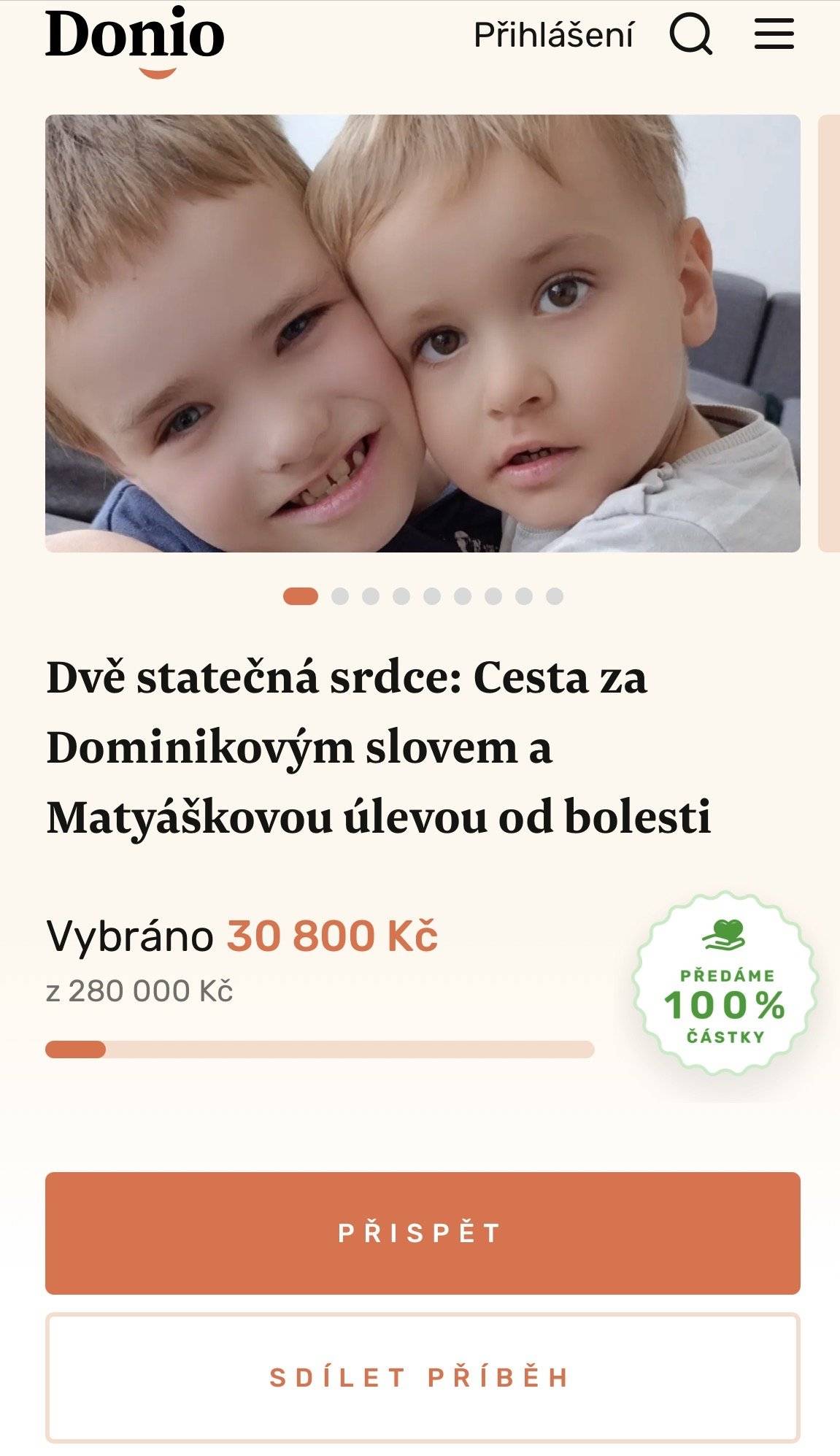 Věříme, že lidé v Březně mají dobré srdce. 💚 https://donio.cz/dve-statecna-srdce-cesta-domci-a-matyaska