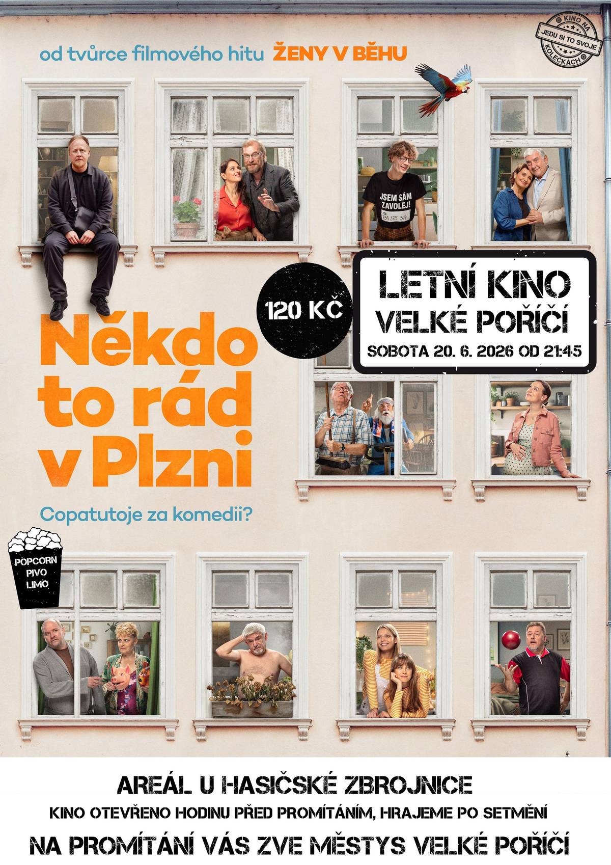 V sobotu 20. června vás zveme do letního kina pod širým nebem. Přijďte si užít pohodový večer s českou komedií Někdo to rád v Plzni. Promítáme u areálu u hasičské zbrojnice od 21.45 hod. Vstupné je 120 Kč. Pivo, limo i popcorn bude k dispozici. Vezměte si deky, kamarády a dobrou náladu.