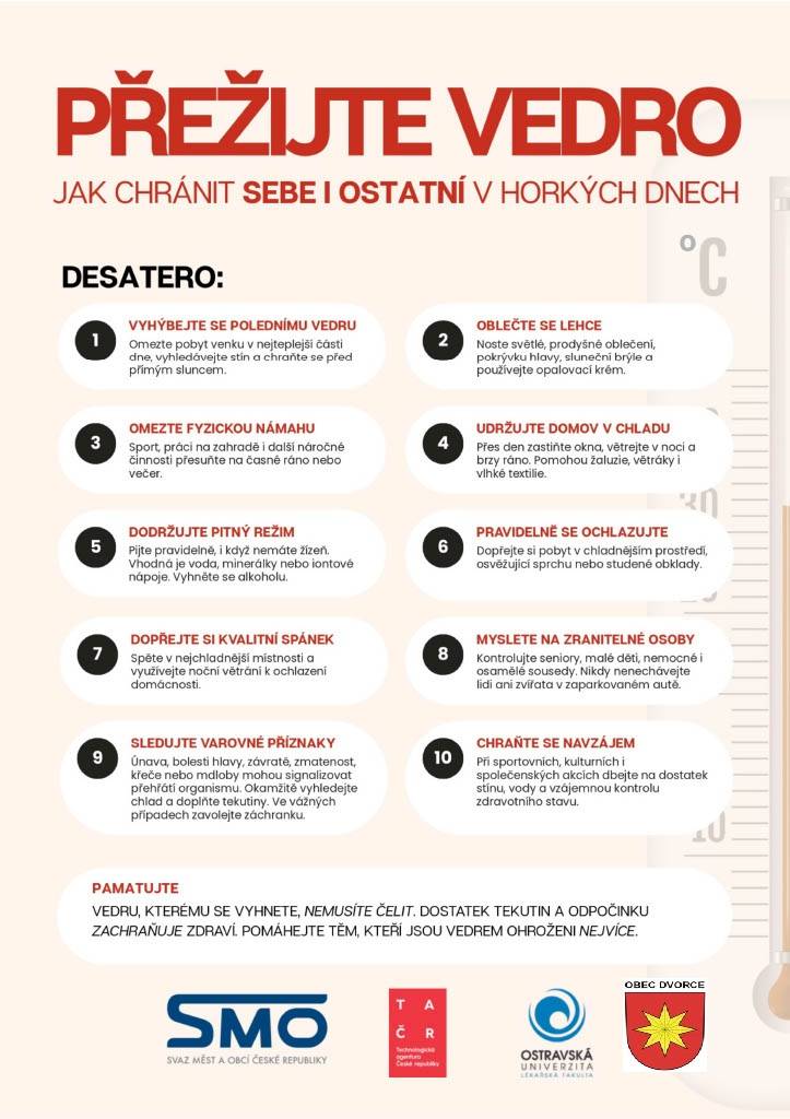 Důležité rady pro nadcházející letní počasí najdete v letáku.