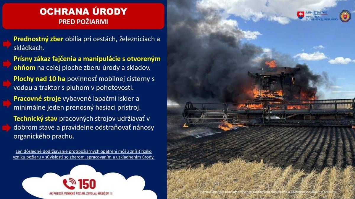 Preventívno- výchovného pôsobenia na zber úrody 2026 - žatva