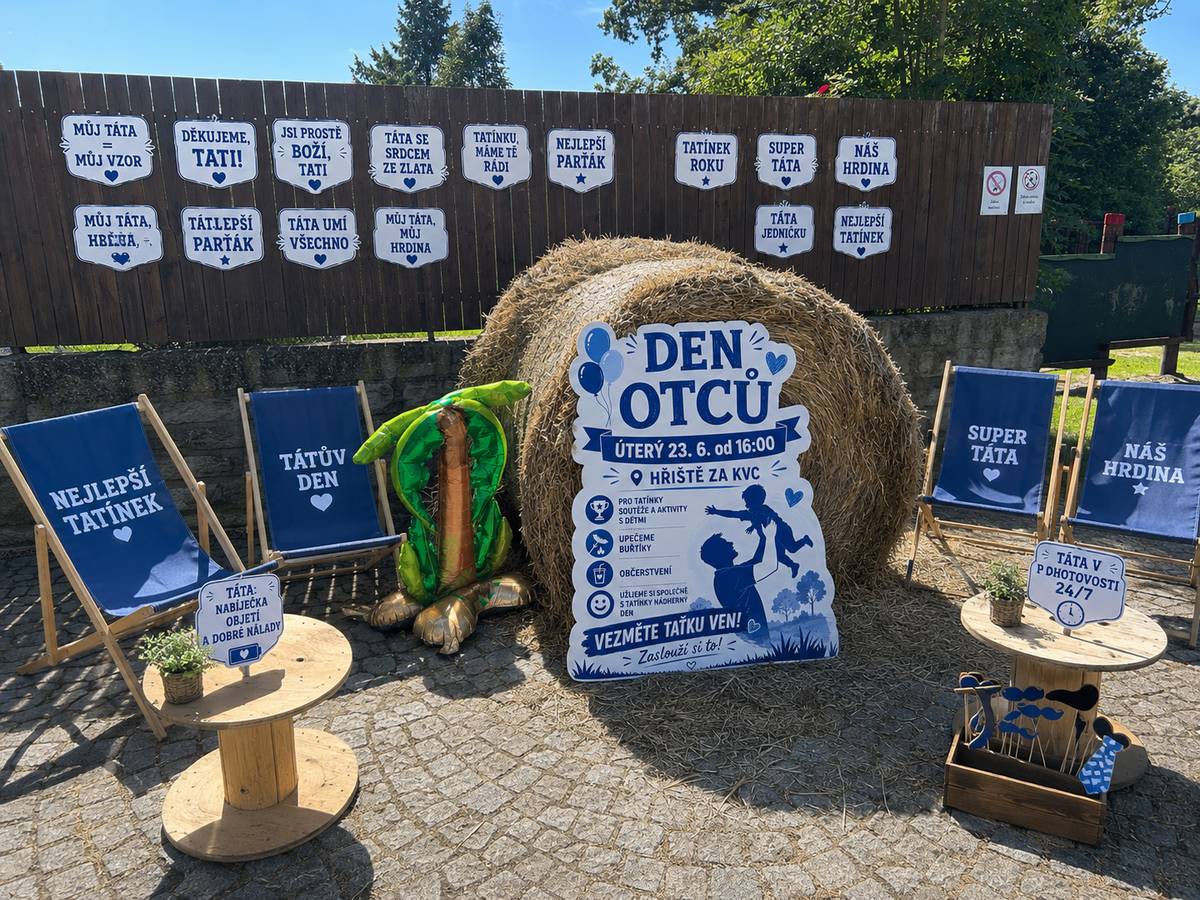 💙 Den otců sice byl v neděli, ale užít si krásné odpoledne s tátou není nikdy pozdě! 💙 📅 Úterý 23. června od 16:00 hodin 📍 Hřiště u KVC Přijďte si společně zasoutěžit, pobavit se a strávit čas s těmi, na kterých nám záleží nejvíc. Čekají vás zábavné disciplíny pro tatínky a děti, příjemná atmosféra a samozřejmě i něco dobrého na zub. 🔥 Buřtík u ohně 🏆 Soutěže pro malé i velké 😊 Spousta smíchu a společných zážitků Vezměte tátu, dědu nebo celou rodinu a přijďte si užít pohodové odpoledne plné radosti. Protože společně strávený čas je ten nejlepší dárek. 💙 Těšíme se na vás! 👨👧👦✨