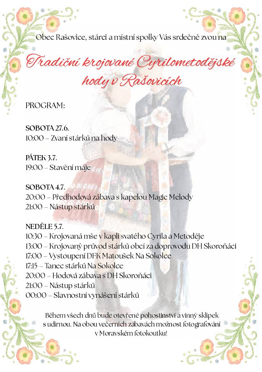 Potkáme se na hodech? My s vámi počítáme 😉 📅 3. 7. – 5. 7. máte už v kalendáři? 🌻 Čeká vás hodové veselí plné muziky, dobrého jídla, pití a zábavy. 🎺 Nalaďte hlasivky, oprašte boty… a přijďte mezi nás!